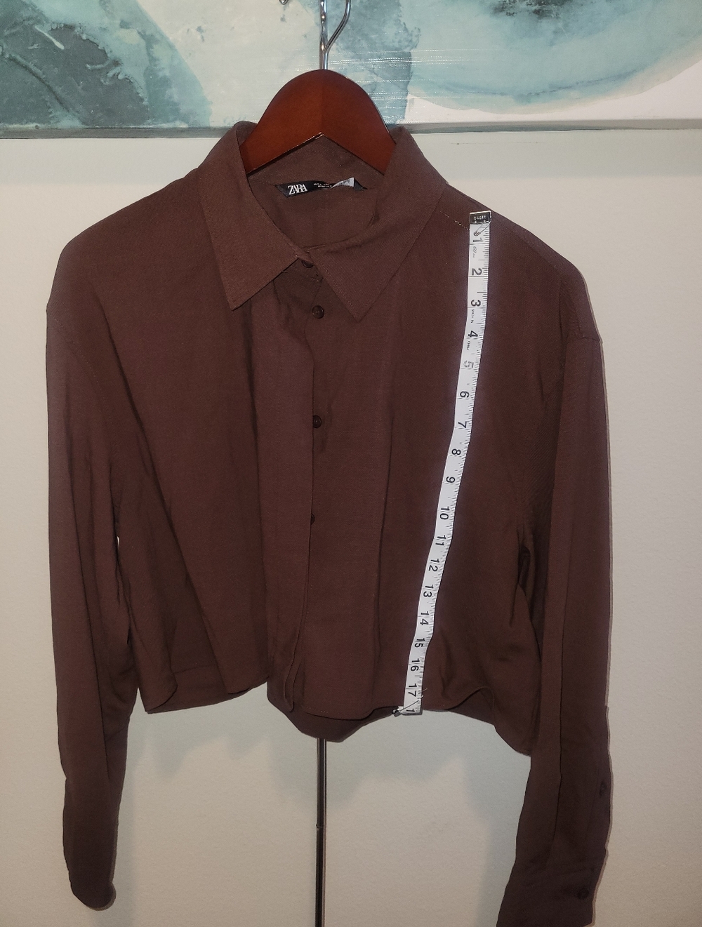 **ZARA**Women's Brown Cropped Top - Picture 6 of 7